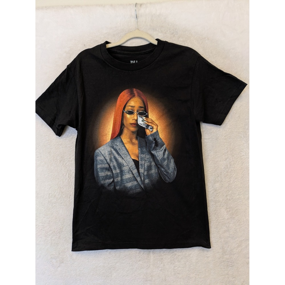 BIA Graphic T-Shirt‎ Women's Small Black Money Crying Hip Hop Rap Streetwear Tee